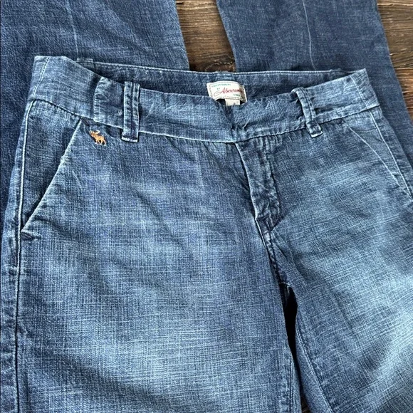 Abercrombie Y2K dark wash low rise wide leg trouser jeans size 2 - Picture 3 of 9